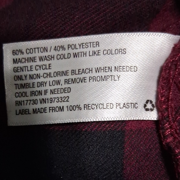 Wild Fable Maroon and Black Checkered Top - Picture 7 of 7